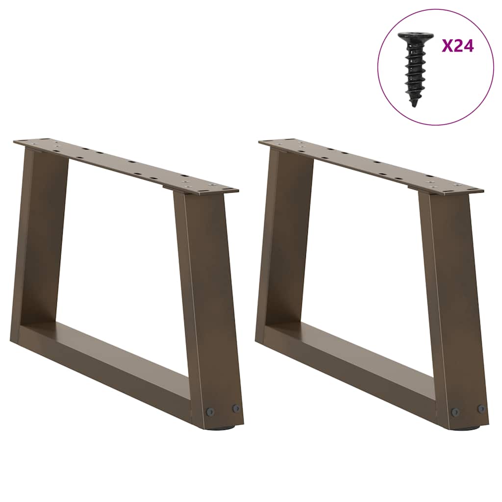 2 db V-alakú natúr acél dohányzóasztal láb 70 x (30-31,3) cm