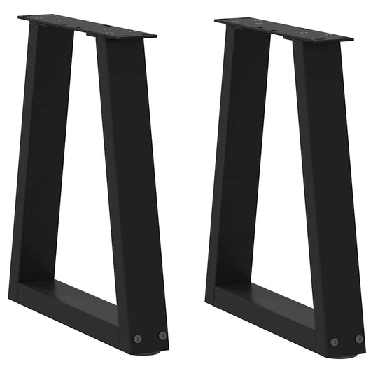 2 db fekete, V-alakú acél dohányzóasztal láb 28 x (42-43,3) cm
