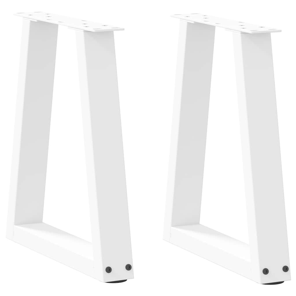 2 db fehér, V-alakú acél dohányzóasztal láb 28 x (42-43,3) cm