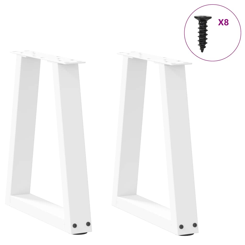 2 db fehér, V-alakú acél dohányzóasztal láb 28 x (42-43,3) cm