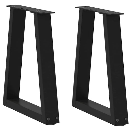 2 db fekete, V-alakú acél dohányzóasztal láb 38 x (42-43,3) cm