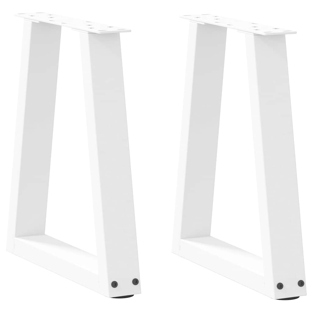 2 db fehér, V-alakú acél dohányzóasztal láb 38x(42-43,3) cm