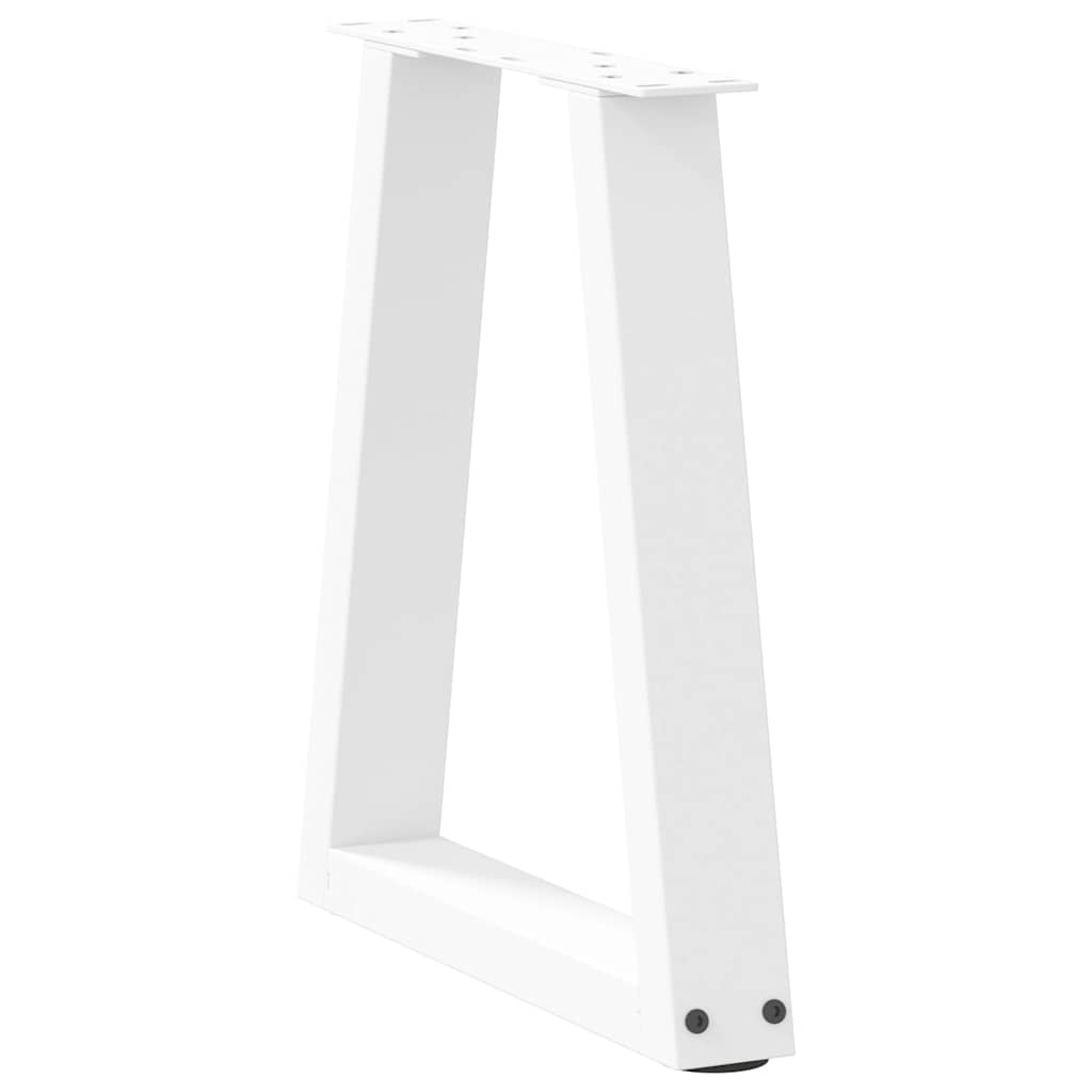 2 db fehér, V-alakú acél dohányzóasztal láb 38x(42-43,3) cm