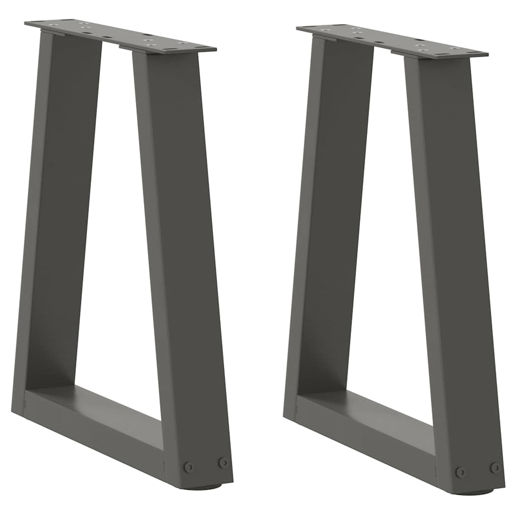 2 db antracitszürke, V-alakú acél dohányzóasztal láb 38x(42-43,3) cm