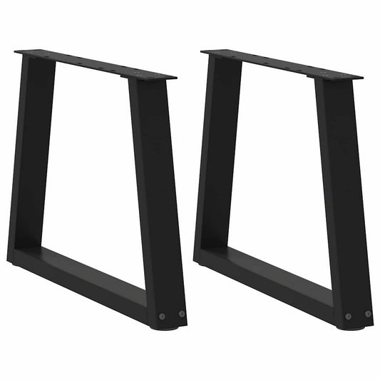 2 db fekete, V-alakú acél dohányzóasztal láb 50 x (42-43,3) cm