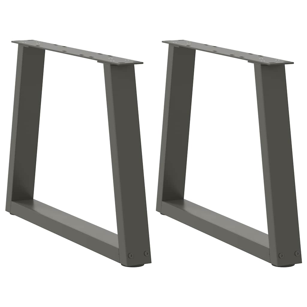 2 db antracitszürke, V-alakú acél dohányzóasztal láb 50 x (42-43,3) cm