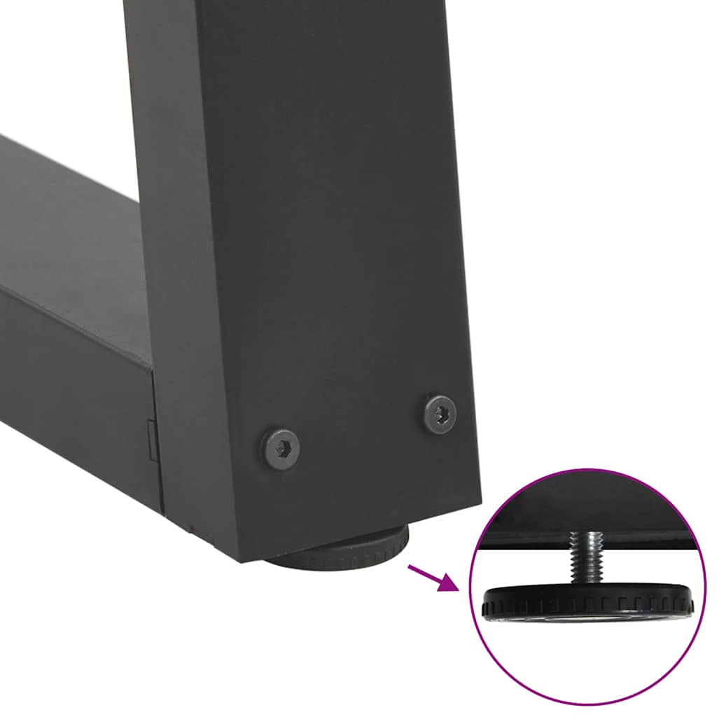 2 db antracitszürke, V-alakú acél dohányzóasztal láb 50 x (42-43,3) cm