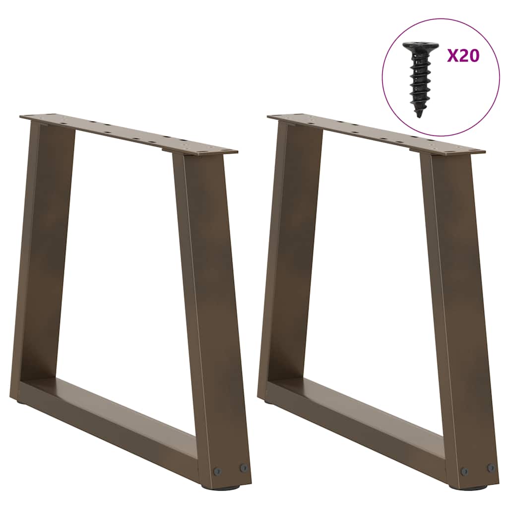 2 db V-alakú natúr acél dohányzóasztal láb 50x(42-43,3) cm