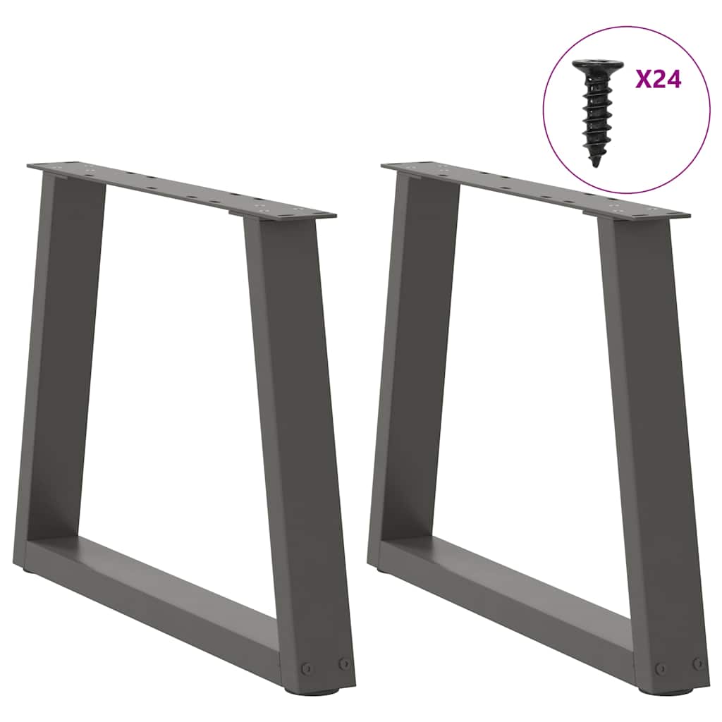 2 db antracitszürke, V-alakú acél dohányzóasztal láb 60 x (42-43,3) cm