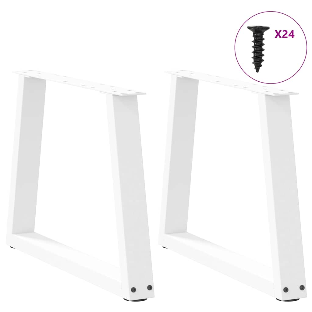 2 db fehér, V-alakú acél dohányzóasztal láb 70 x (42-43,3) cm