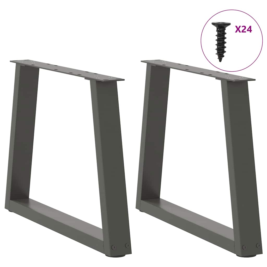 2 db antracitszürke, V-alakú acél dohányzóasztal láb 70 x (42-43,3) cm