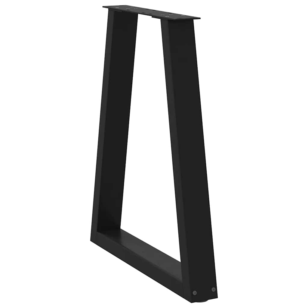2 db fekete, V-alakú acél étkezőasztal láb 50x(72-73,3) cm