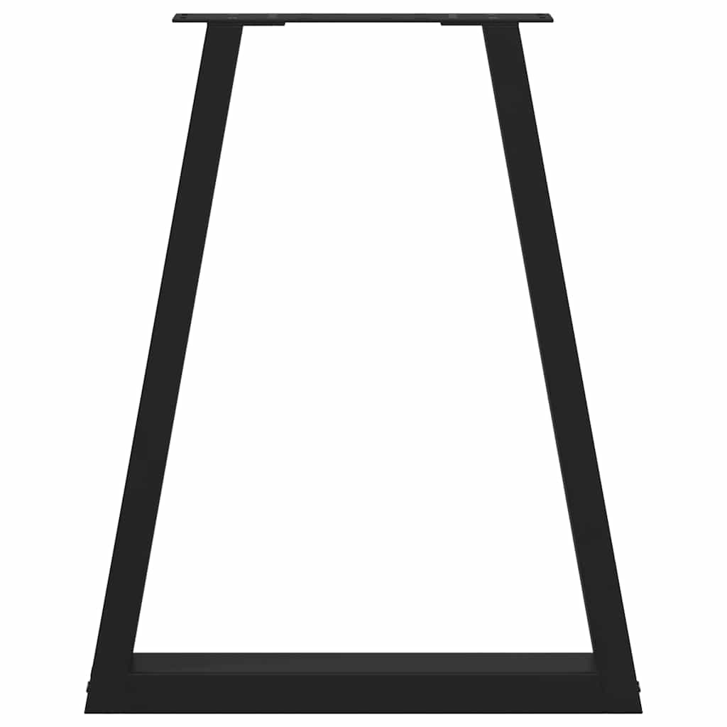 2 db fekete, V-alakú acél étkezőasztal láb 50x(72-73,3) cm