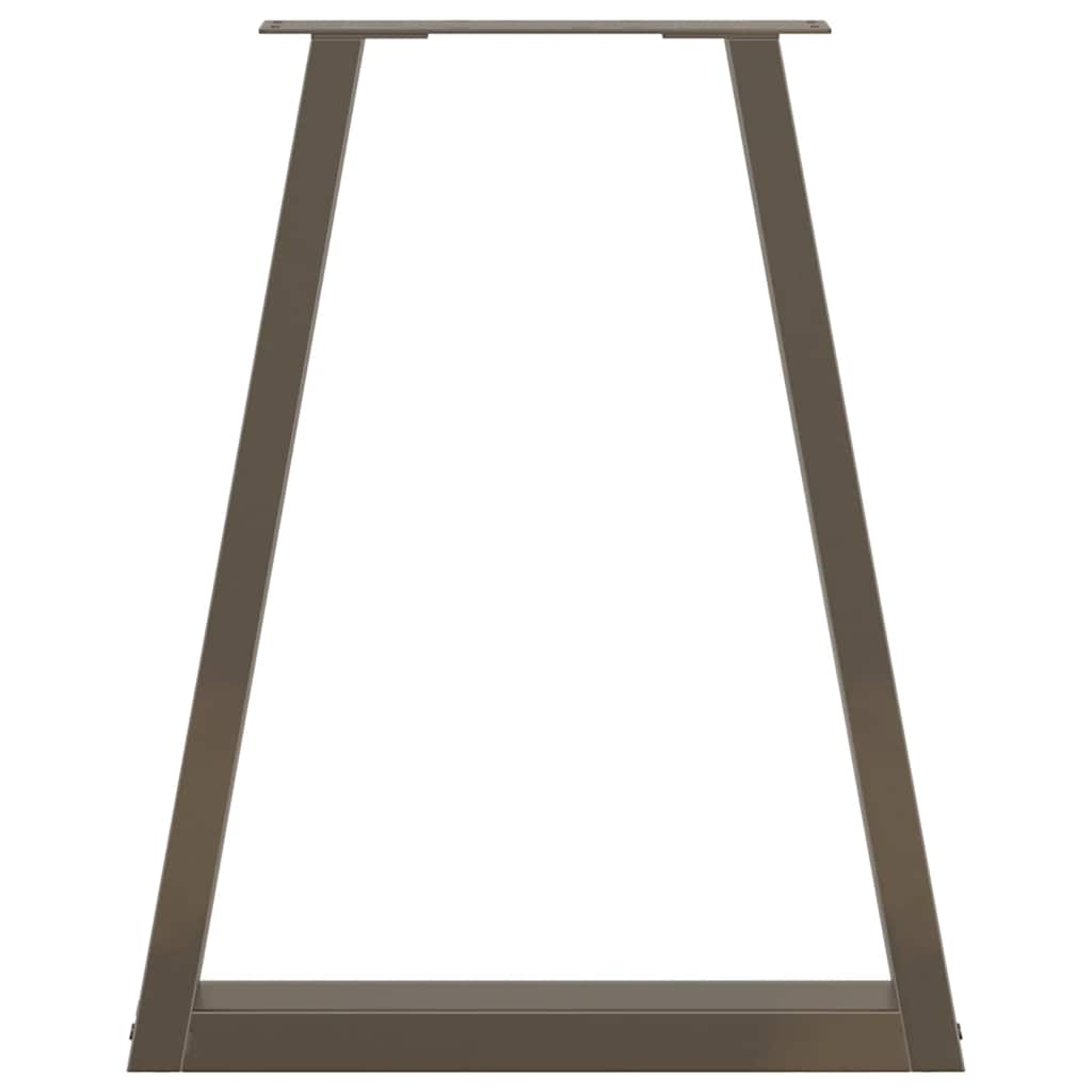 2 db V-alakú natúr acél étkezőasztal láb 50x(72-73,3) cm