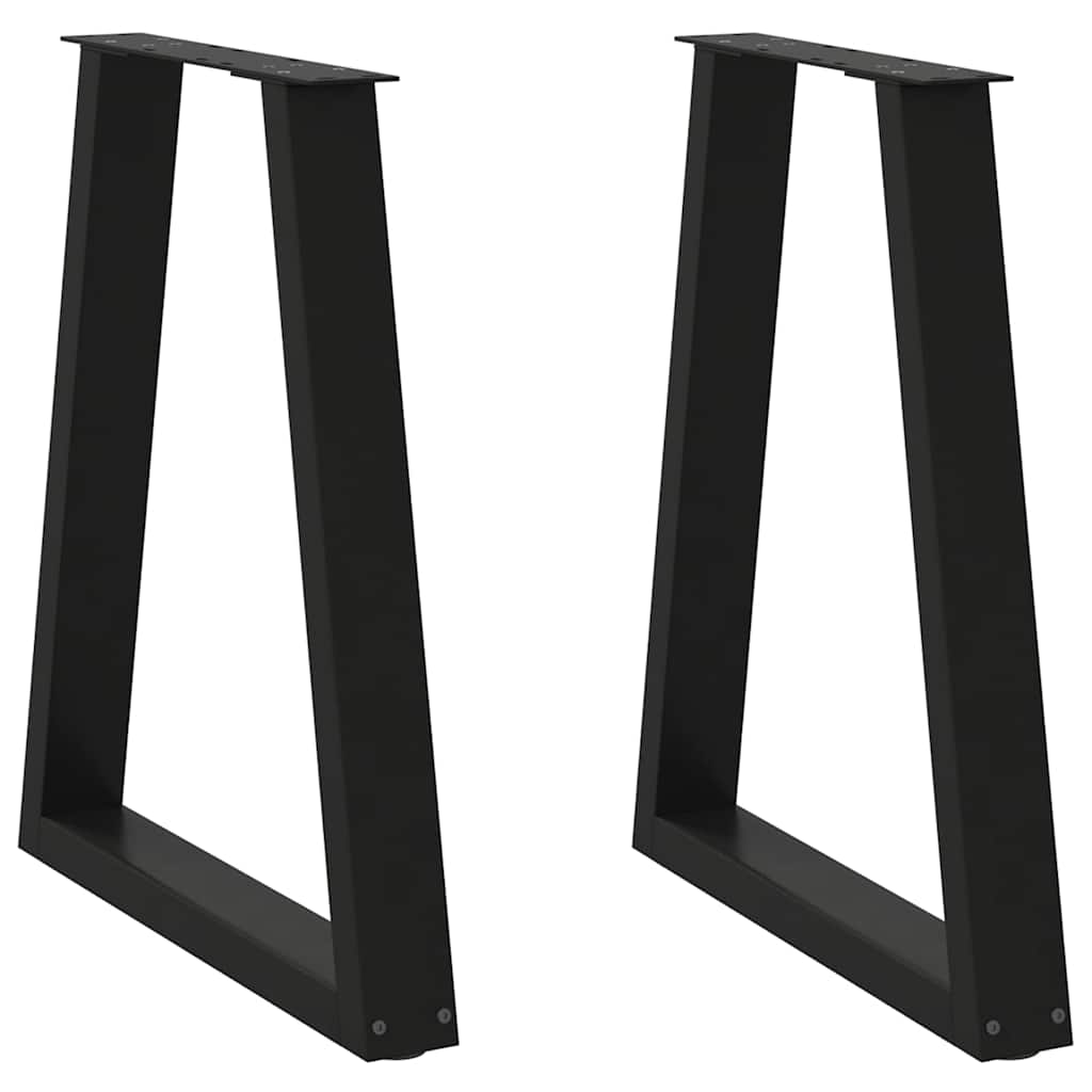 2 db fekete, V-alakú acél étkezőasztal láb 60 x (72-73,3) cm
