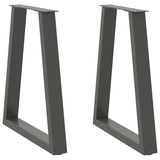 2 db antracitszürke, V-alakú acél étkezőasztalláb 60 x (72-73,3) cm