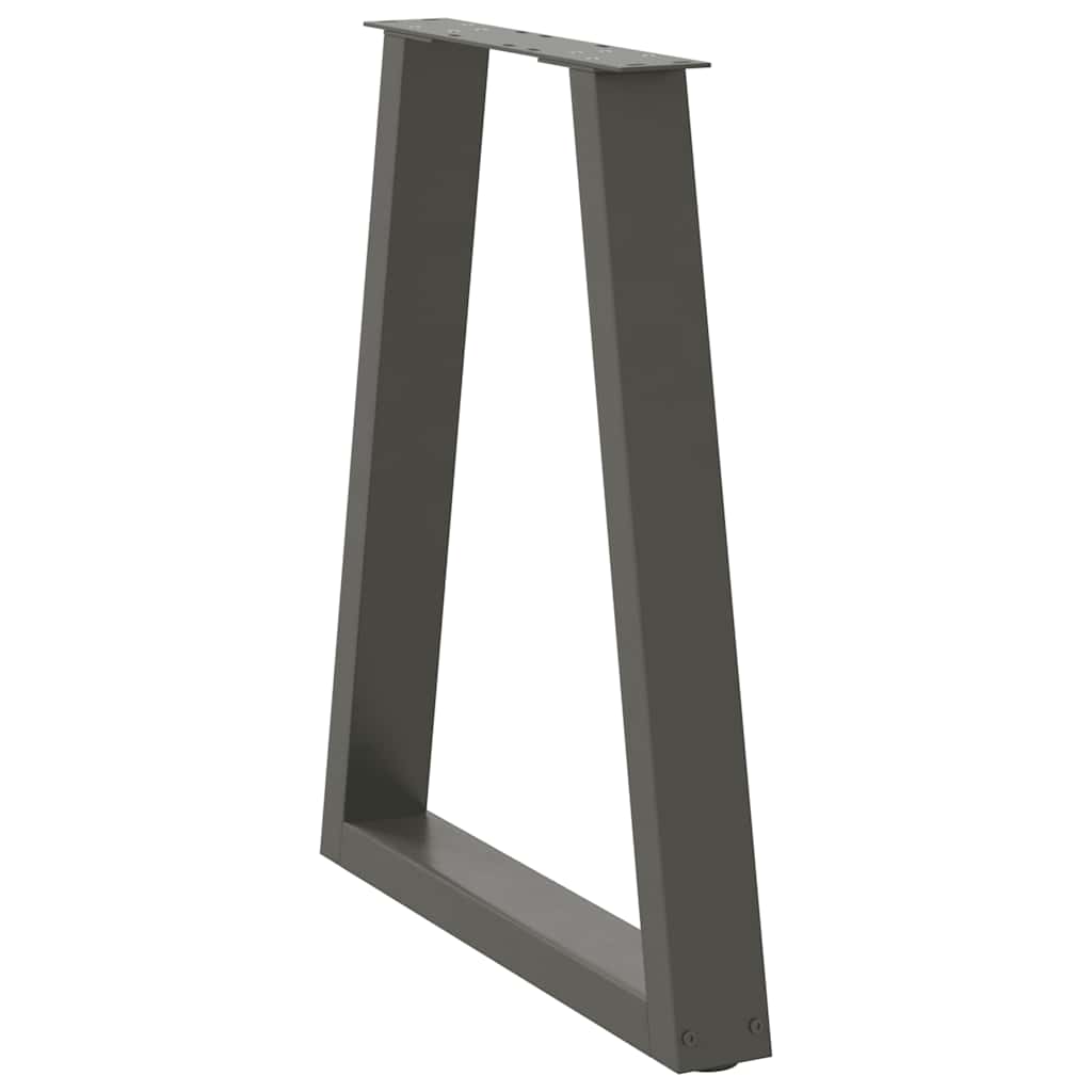 2 db antracitszürke, V-alakú acél étkezőasztalláb 60 x (72-73,3) cm