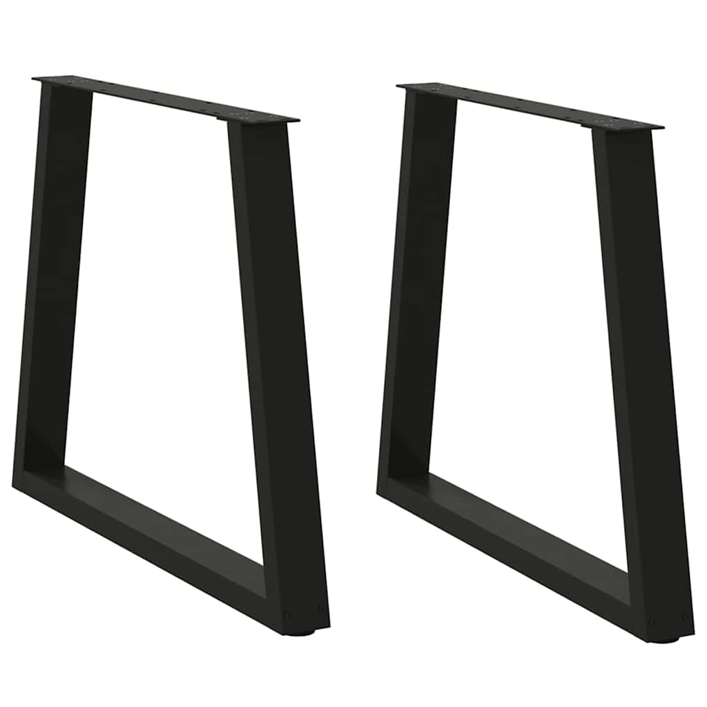 2 db fekete, V-alakú acél étkezőasztal láb 70 x (72-73,3) cm