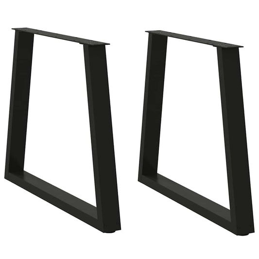 2 db fekete, V-alakú acél étkezőasztal láb 70 x (72-73,3) cm