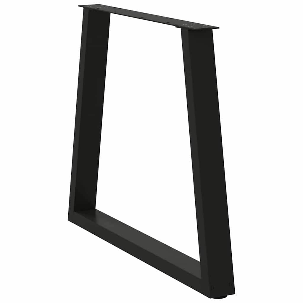 2 db fekete, V-alakú acél étkezőasztal láb 70 x (72-73,3) cm
