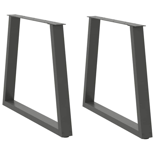 2 db antracitszürke, V-alakú acél étkezőasztalláb 70 x (72-73,3) cm
