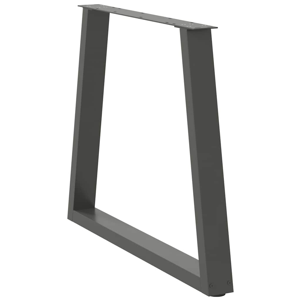 2 db antracitszürke, V-alakú acél étkezőasztalláb 70 x (72-73,3) cm