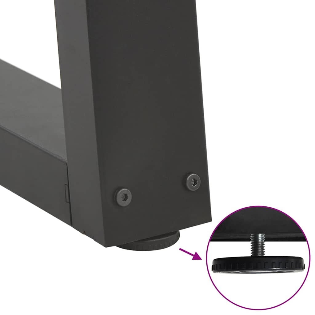 2 db antracitszürke, V-alakú acél étkezőasztalláb 70 x (72-73,3) cm