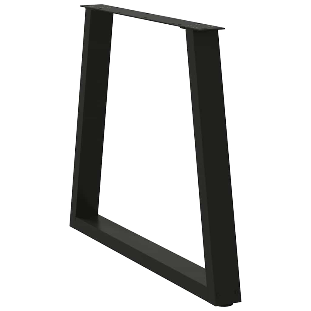 2 db fekete, V-alakú acél étkezőasztal láb 80 x (72-73,3) cm