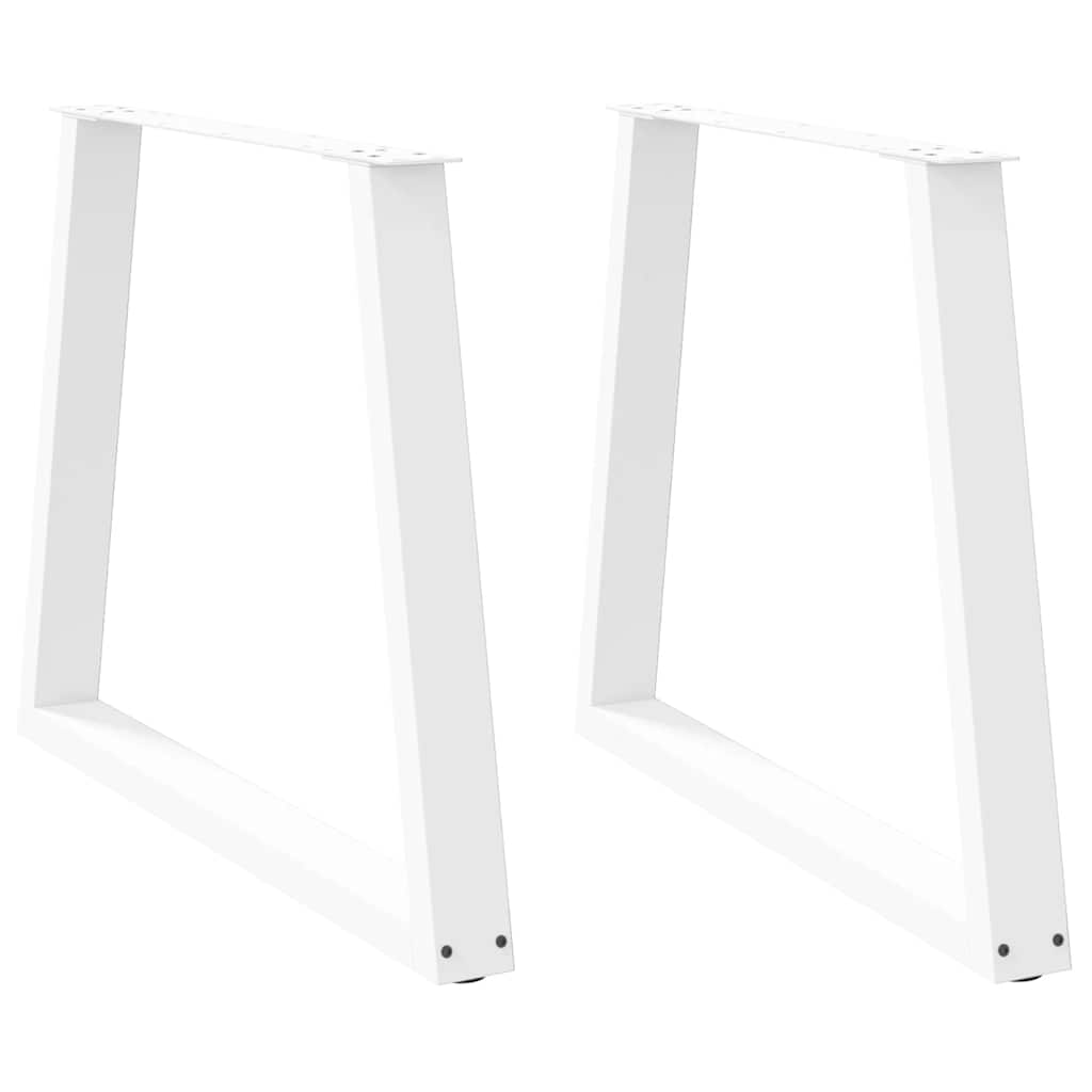 2 db fehér, V-alakú acél étkezőasztal láb 80 x (72-73,3) cm