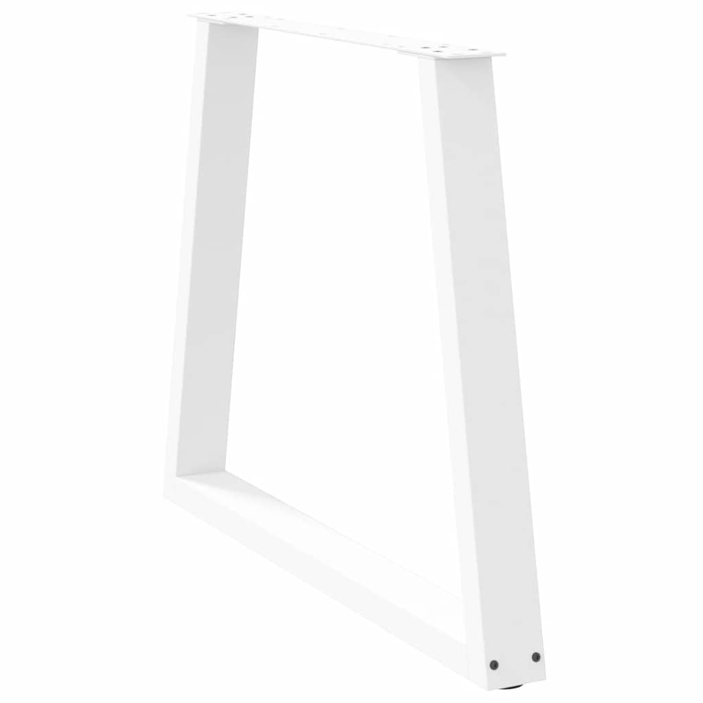 2 db fehér, V-alakú acél étkezőasztal láb 80 x (72-73,3) cm