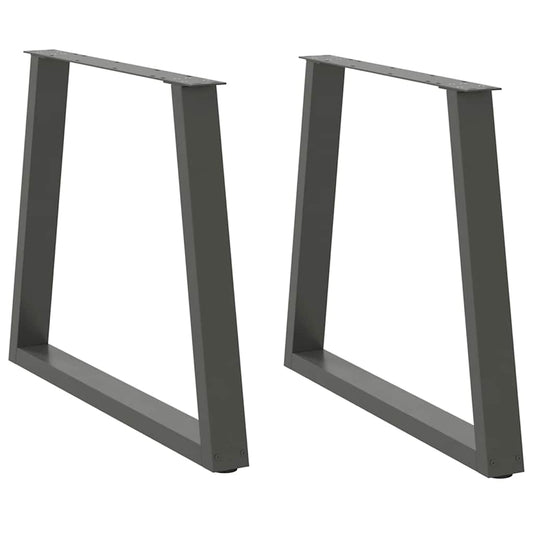 2 db antracitszürke, V-alakú acél étkezőasztal láb 80 x (72-73,3) cm