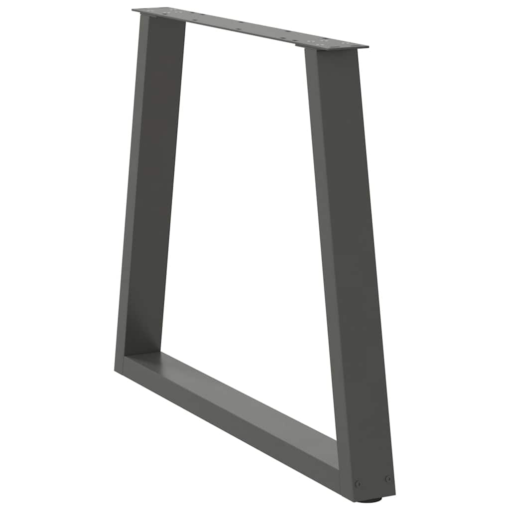 2 db antracitszürke, V-alakú acél étkezőasztal láb 80 x (72-73,3) cm