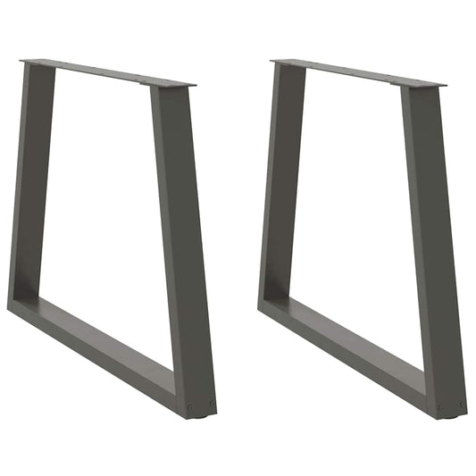 2 db antracitszürke, V-alakú acél étkezőasztal láb 90 x (72-73,3) cm