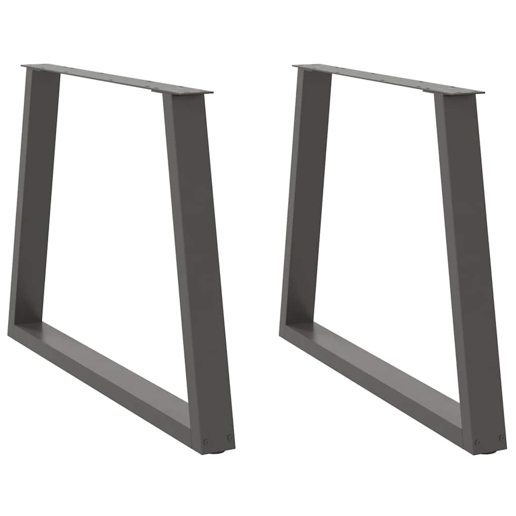 2 db antracitszürke étkezőasztal V-alakú láb 100 x (72-73,3) cm acél étkezőasztal láb