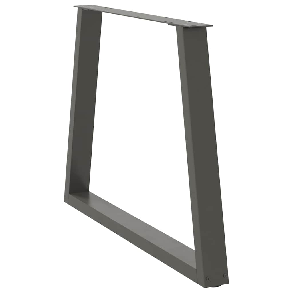 2 db antracitszürke étkezőasztal V-alakú láb 100 x (72-73,3) cm acél étkezőasztal láb