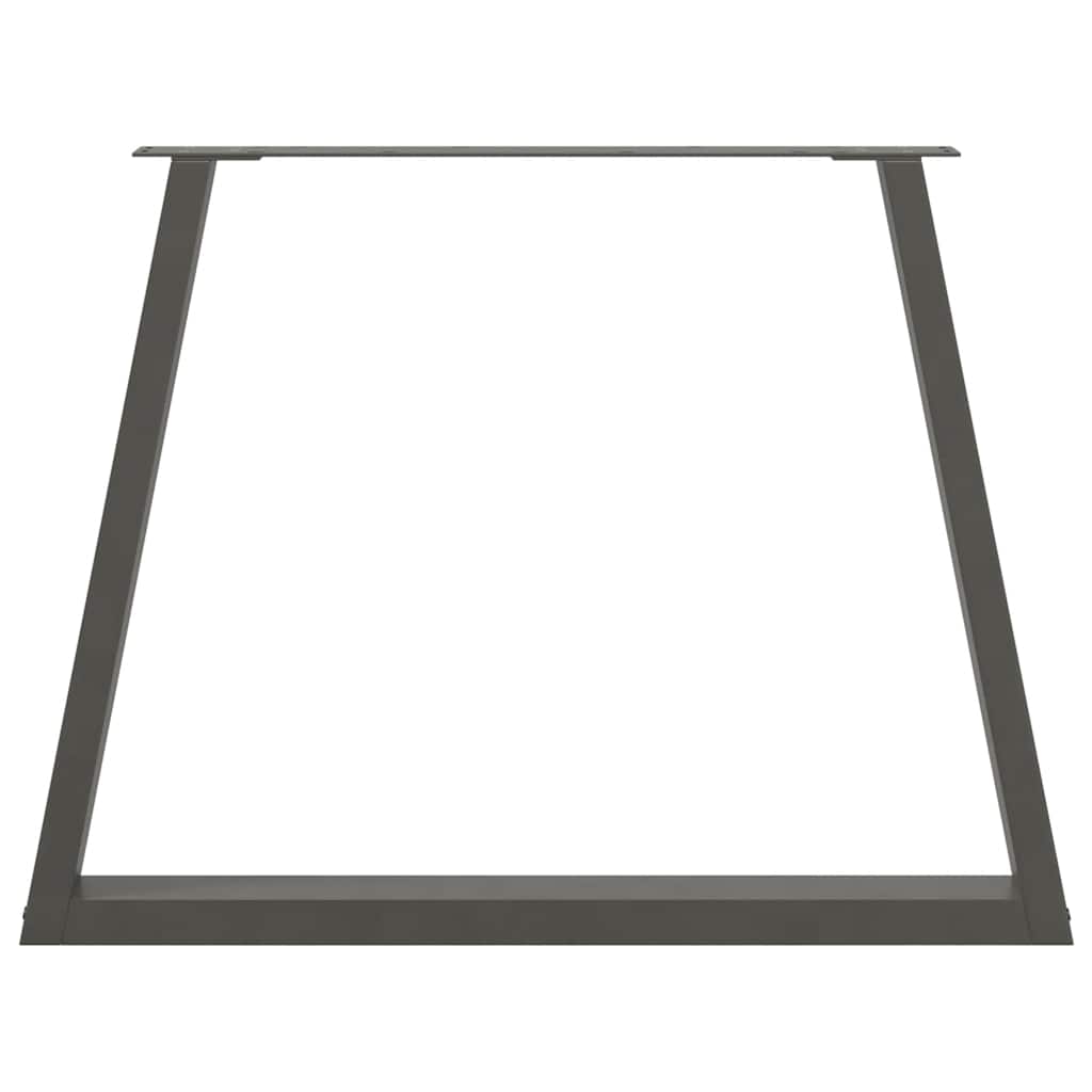2 db antracitszürke étkezőasztal V-alakú láb 100 x (72-73,3) cm acél étkezőasztal láb