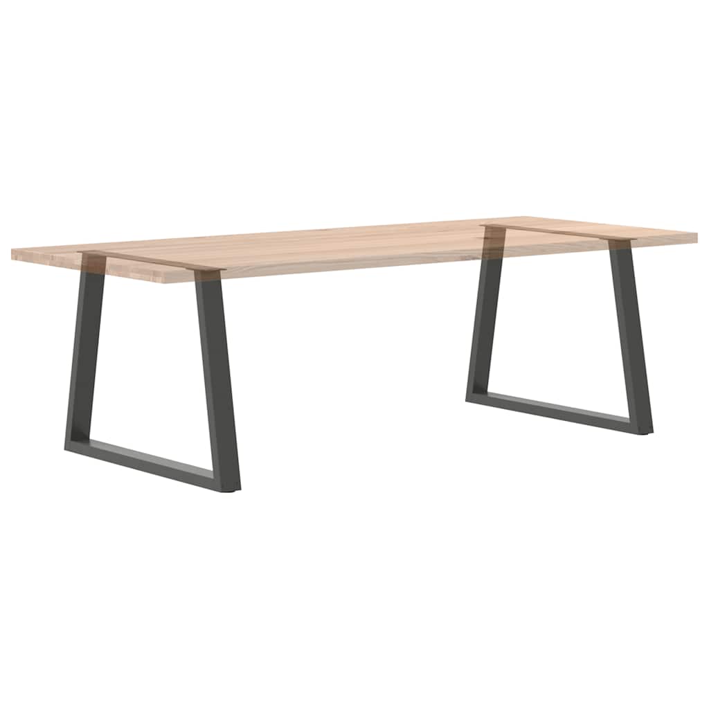 2 db antracitszürke étkezőasztal V-alakú láb 100 x (72-73,3) cm acél étkezőasztal láb