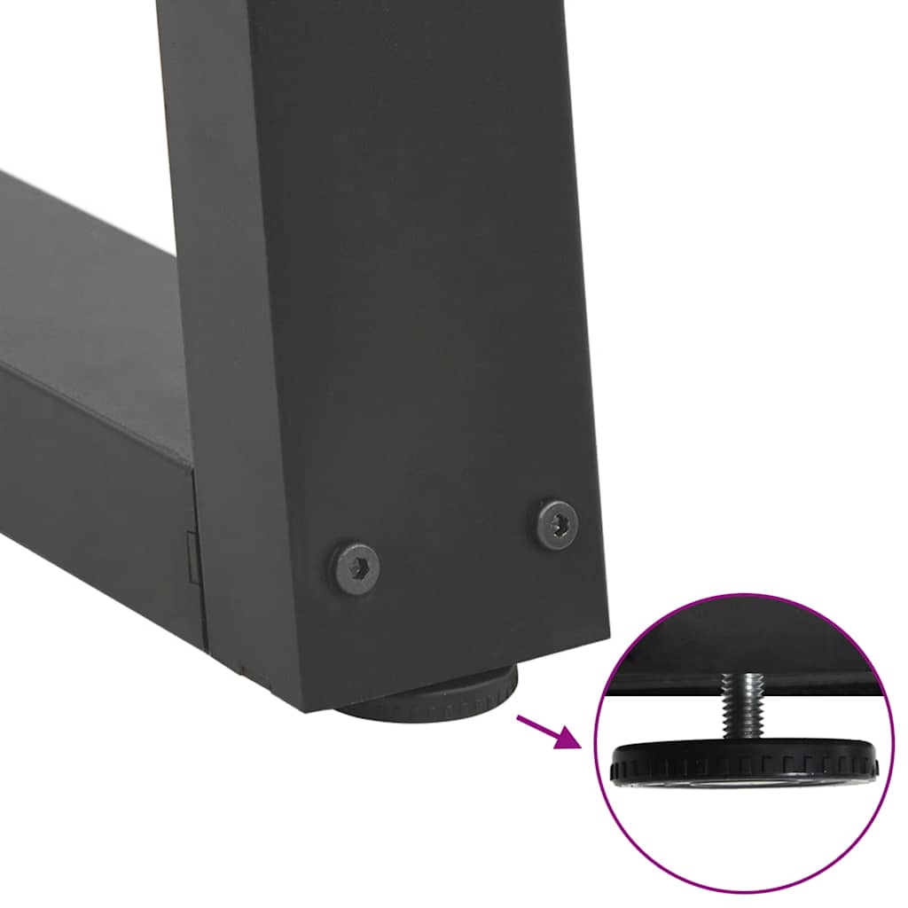 3 db antracitszürke, V-alakú acél étkezőasztalláb 70 x (72-73,3) cm