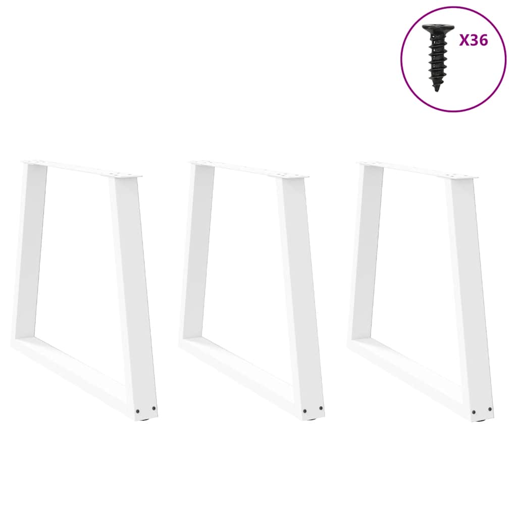 3 db fehér, V-alakú étkezőasztal láb 80 x (72-73,3) cm acél étkezőasztal láb