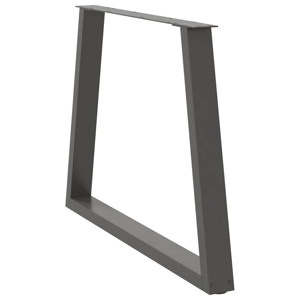 3 db antracitszürke, V-alakú acél étkezőasztalláb 90 x (72-73,3) cm
