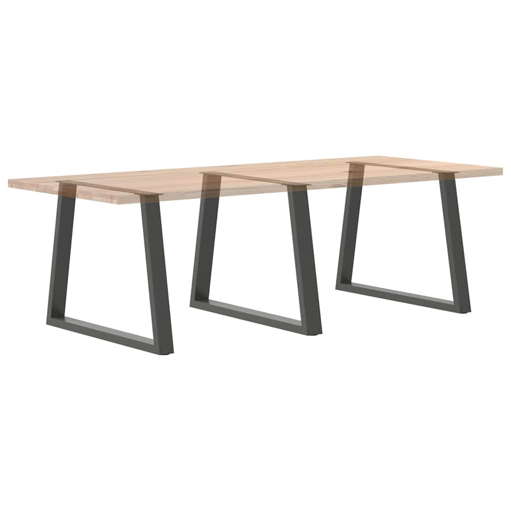 3 db antracitszürke, V-alakú acél étkezőasztalláb 90 x (72-73,3) cm