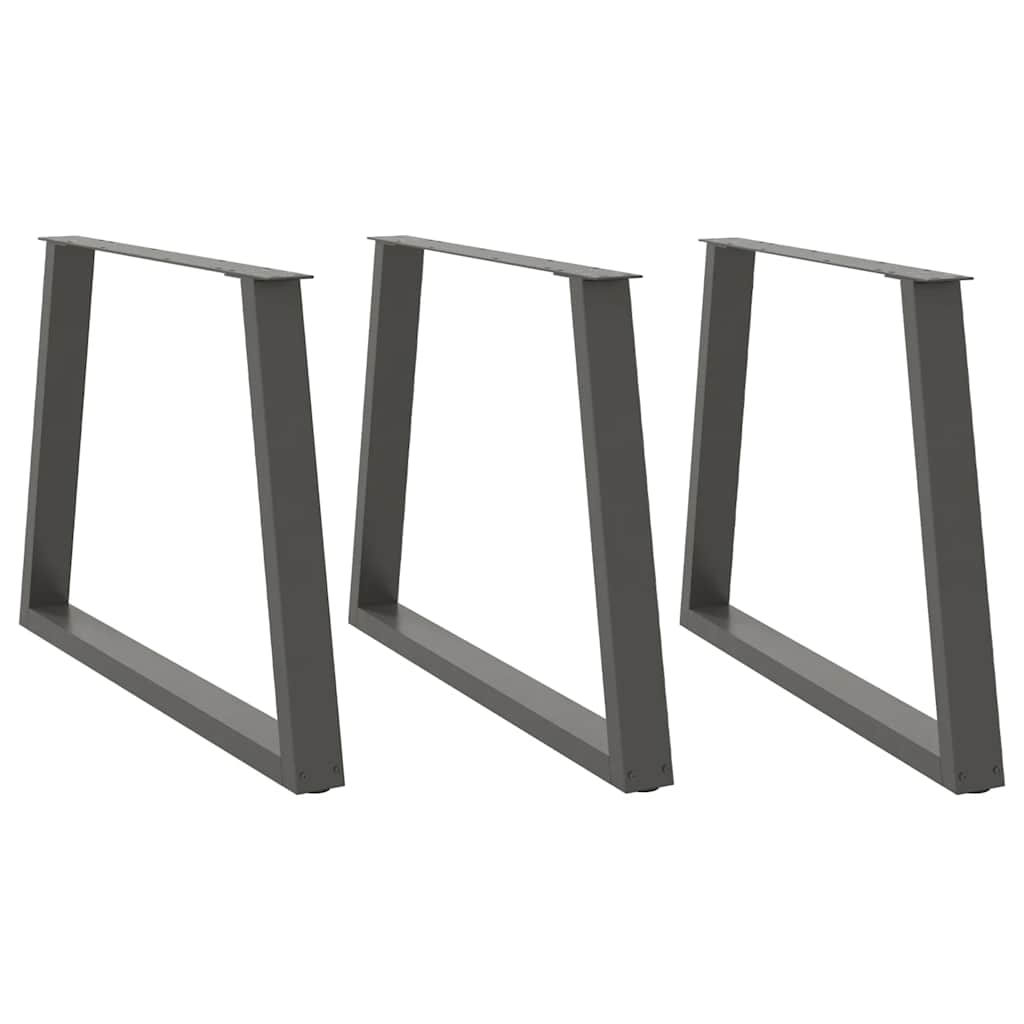 3 db antracitszürke étkezőasztal láb V-alakú 100 x (72-73,3) cm acél étkezőasztal láb