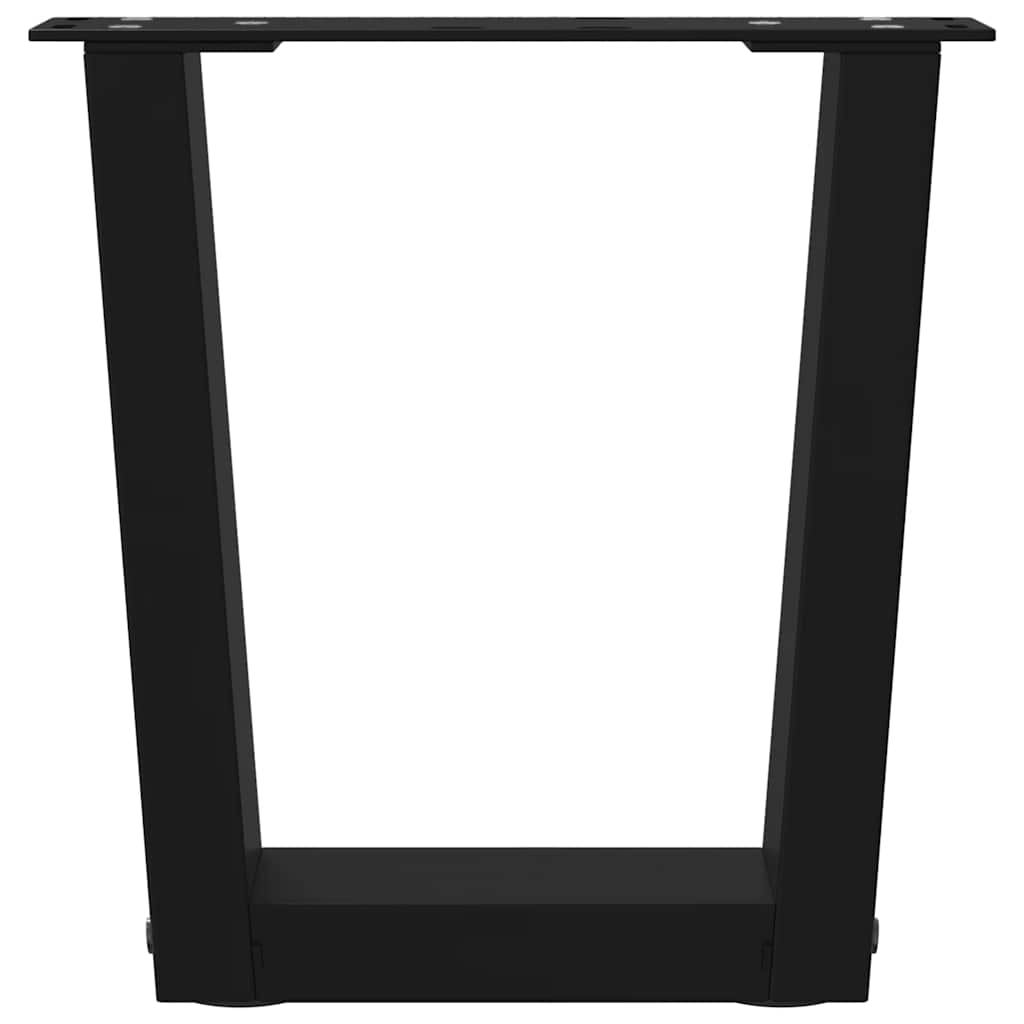 2 db fekete, V-alakú acél dohányzóasztal láb 30 x (30-31,3) cm