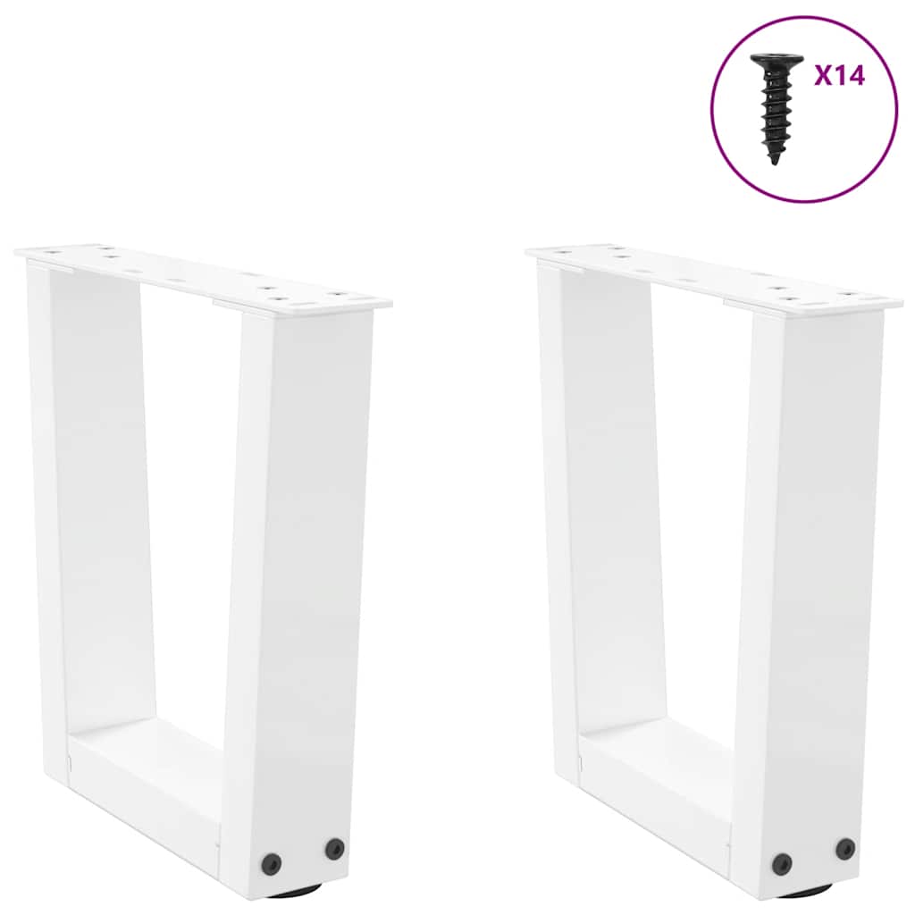 2 db fehér, V-alakú acél dohányzóasztal láb 30 x (30-31,3) cm