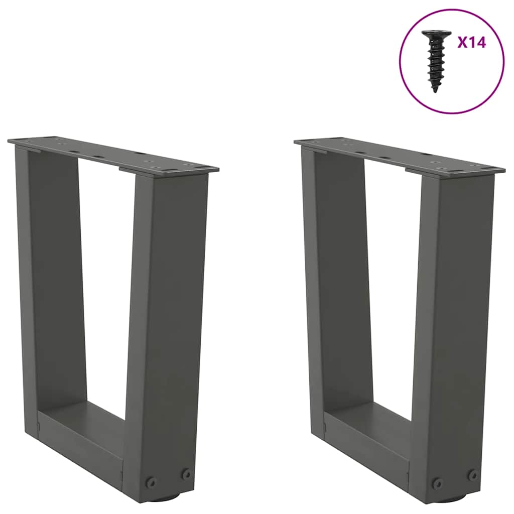2 db antracitszürke, V-alakú acél dohányzóasztal láb 30x(30-31,3) cm