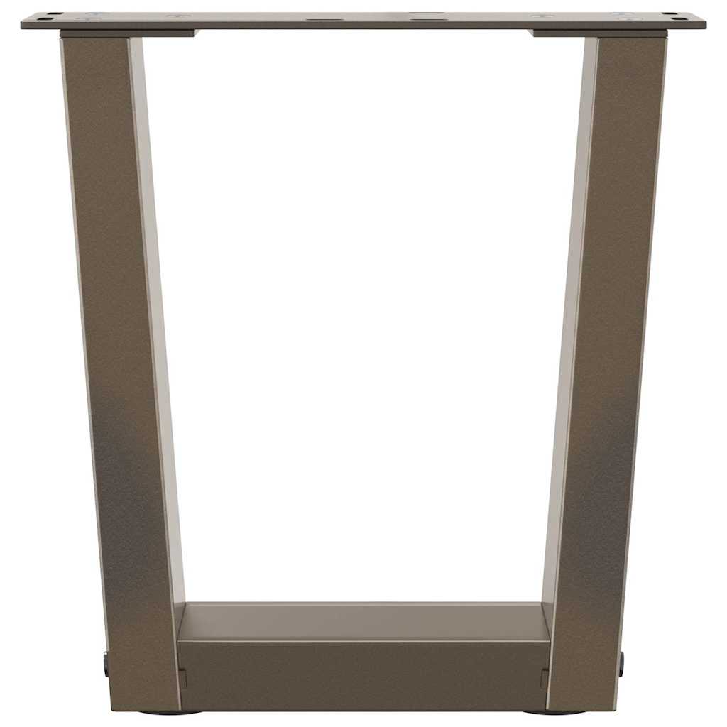 2 db V-alakú natúr acél dohányzóasztal láb 30x(30-31,3) cm