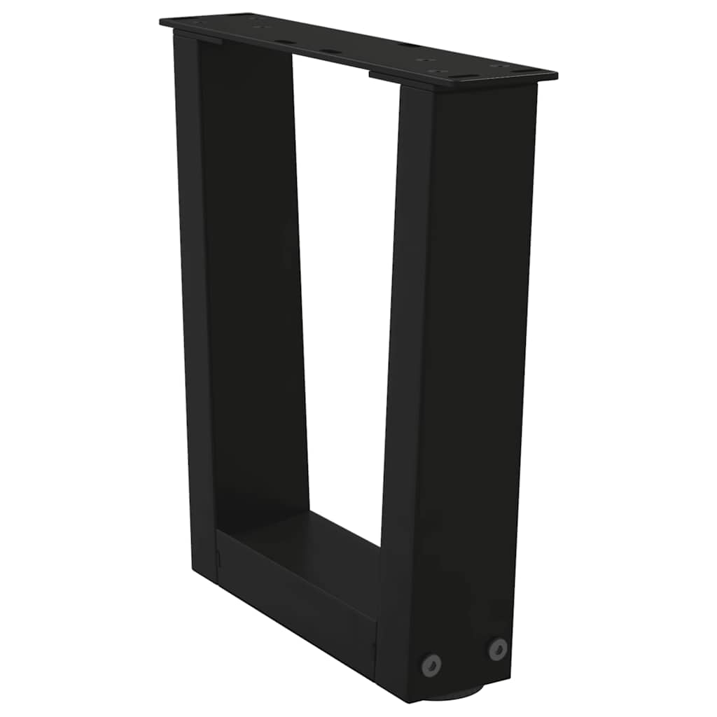2 db fekete, V-alakú acél dohányzóasztal láb 40 x (30-31,3) cm