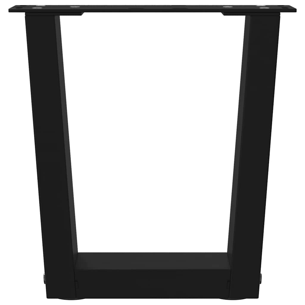 2 db fekete, V-alakú acél dohányzóasztal láb 40 x (30-31,3) cm