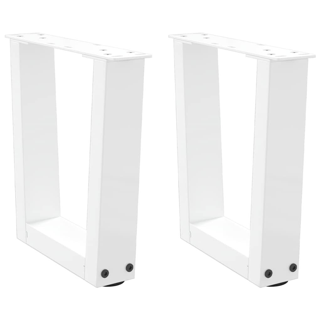 2 db fehér, V-alakú acél dohányzóasztal láb 40 x (30-31,3) cm
