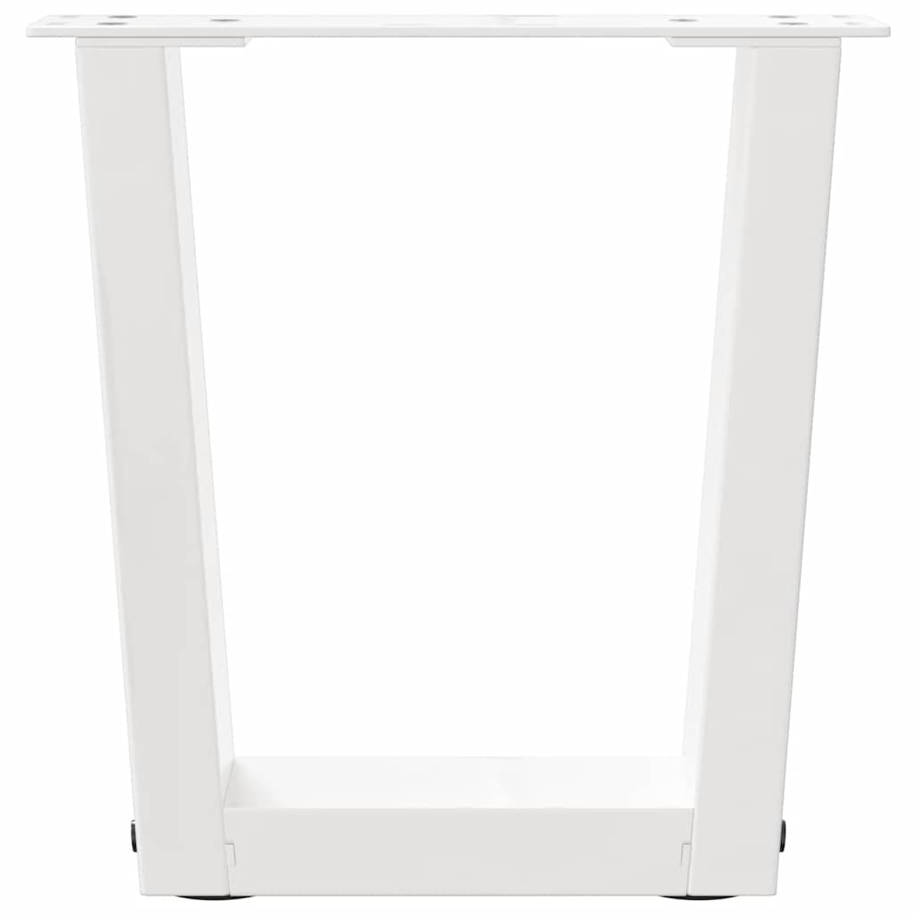 2 db fehér, V-alakú acél dohányzóasztal láb 40 x (30-31,3) cm